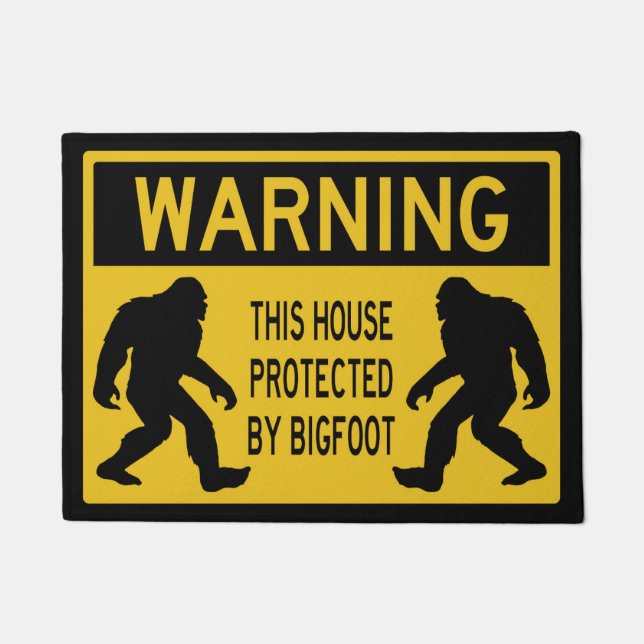 WARNUNG, DIESES HAUS DURCH BIGFOOT GESCHÜTZT FUßMATTE (Vorderseite)