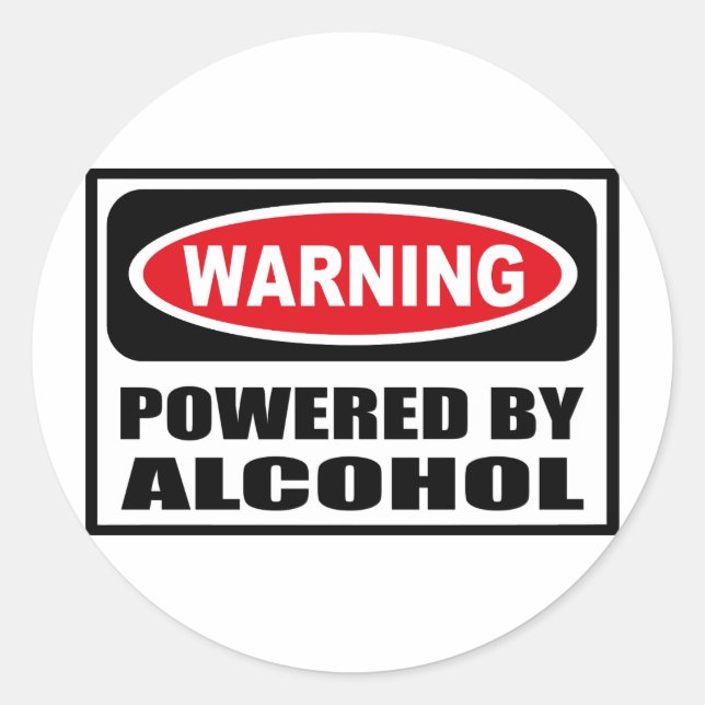 Warnung durch ALKOHOL Runder Aufkleber (Vorderseite)
