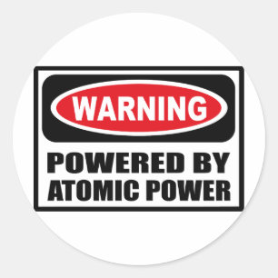 Warnung durch Aufkleber für ATOMIC-POWER