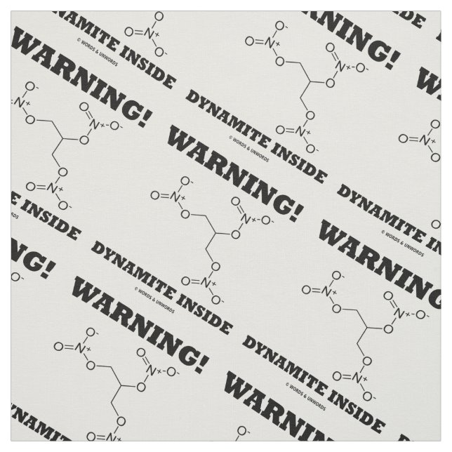 Warnung! Dynamit in Nitroglycerin Molecule Stoff (Muster)