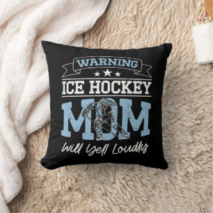 Warnung Eishockey-Mama wird laut schreien Cool Mom Kissen
