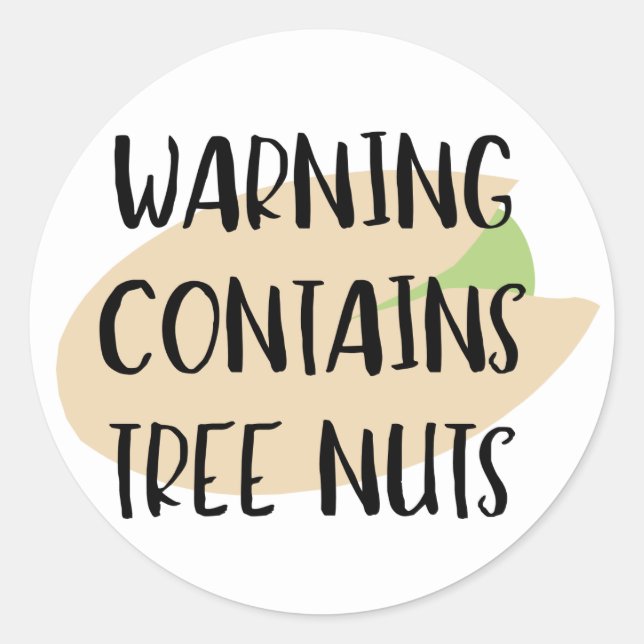 Warnung enthält Baumnüsse Allergen-Labelnuts Runder Aufkleber (Vorderseite)