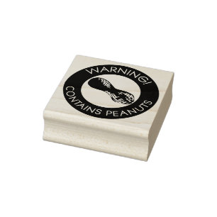 Warnung enthält Erdnüsse Allergen-Erdnuss-Symbol Gummistempel