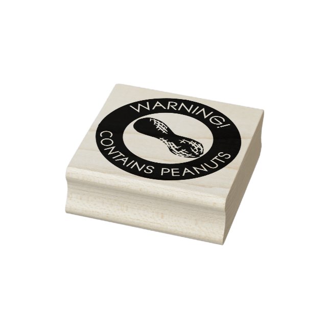Warnung enthält Erdnüsse Allergen-Erdnuss-Symbol Gummistempel (Stempel)