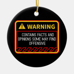 Warnung enthält Fakten, die offensiven Spaß finden Keramik Ornament