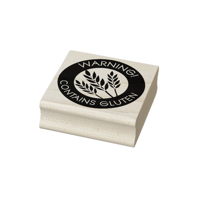 Warnung Enthält Gluten Celiac Weizen Allergie Gummistempel (Stempel)