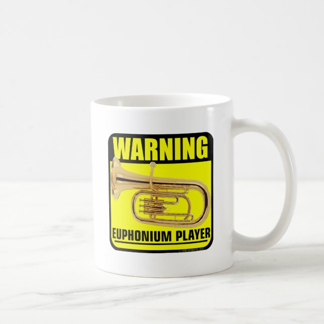 Warnung! Euphonium-Spieler Kaffeetasse (Rechts)