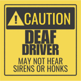 Warnung für Deaf-Treiber Aufkleber