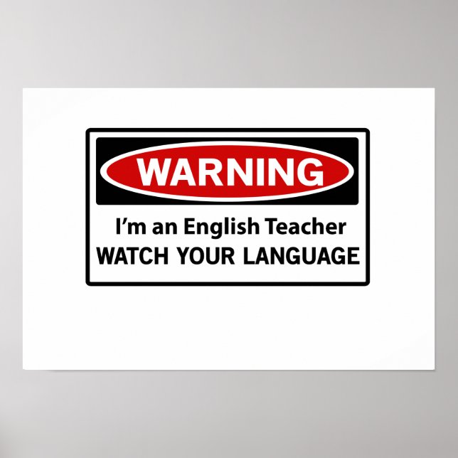 Warnung für Englischlehrer Poster (Vorne)