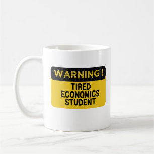 Warnung für ermüdete Wirtschaftswissenschaftler Kaffeetasse