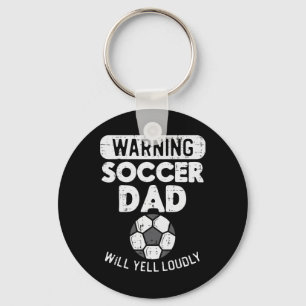 Warnung Fußball-Vater schreit laut lustig Papa Dad Schlüsselanhänger