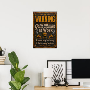 Warnung, Grillmeister am Werk Poster