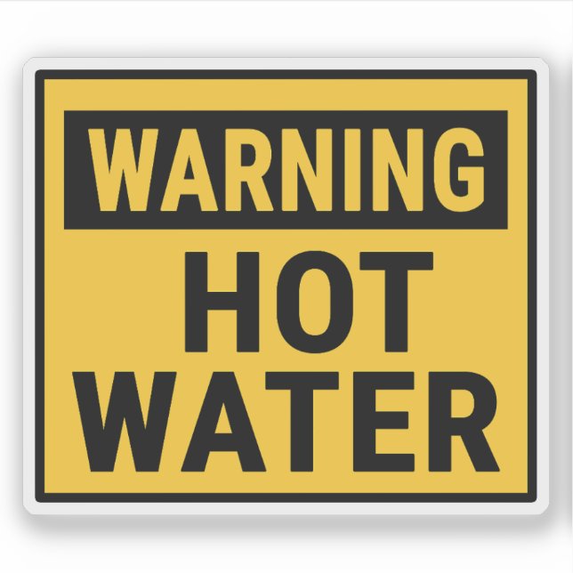 Warnung Heißes Wasser  Aufkleber (Vorderseite)