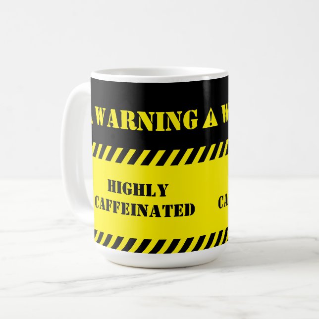 Warnung hoch koffeiniert kaffeetasse (Vorderseite Links)