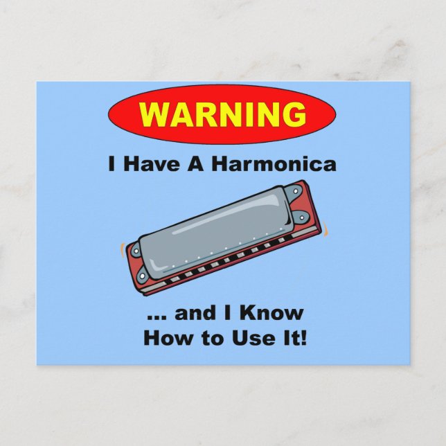 Warnung! Ich habe eine Harmonika ... Postkarte (Vorderseite)