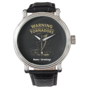 Warnung Ich kann spontan über Tornados sprechen Armbanduhr