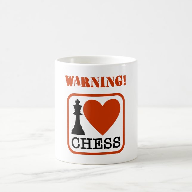 Warnung! Ich liebe Schach Kaffeetasse (Mittel)