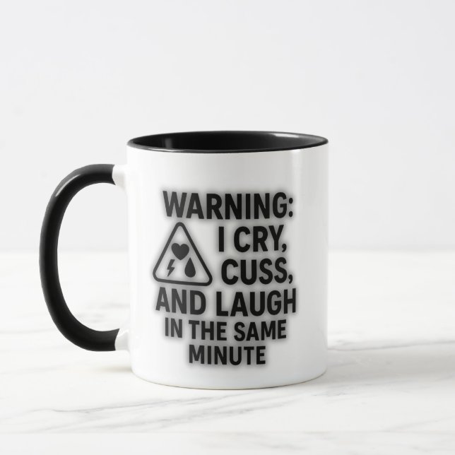 Warnung: Ich weine, schreie und lache in der gleic Tasse (Links)