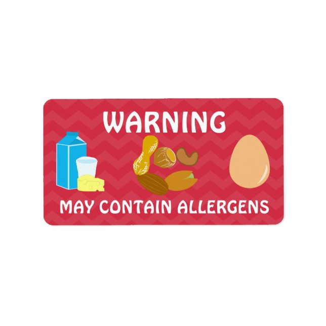 Warnung kann Aufkleber für Allergene enthalten Adressaufkleber (Vorne)