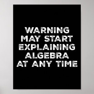 Warnung kann beginnen, Algebra lustige Mathe-Te zu Poster