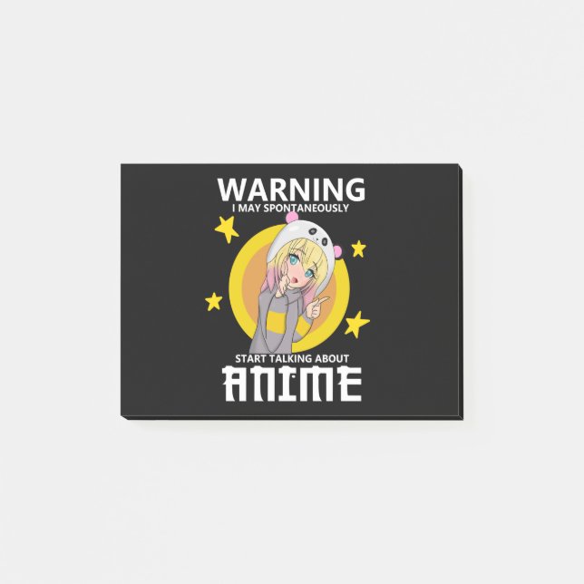 Warnung kann beginnen, über Animes zu sprechen Post-it Klebezettel (Vorderseite)