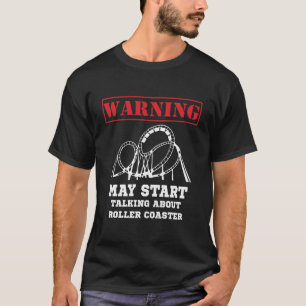 Warnung kann beginnen, über Roller-Untersetzer zu T-Shirt