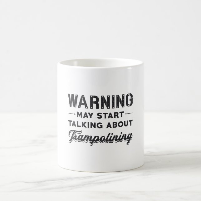 Warnung kann beginnen, über Trampolining Geschenk  Kaffeetasse (Mittel)