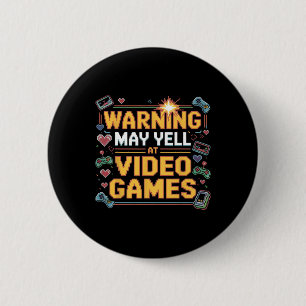 Warnung Kann Bei Videospielen Schreien Lustige Gam Button