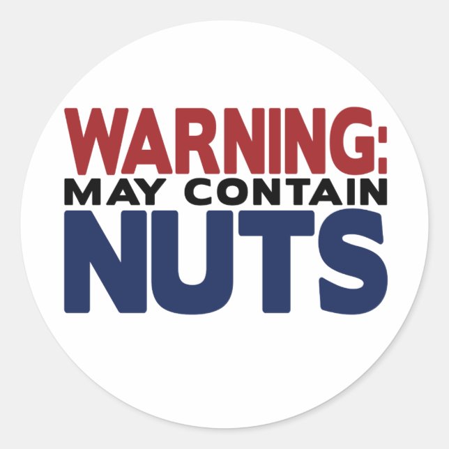 Warnung: KANN NUTS-Aufkleber ENTHALTEN Runder Aufkleber (Vorderseite)