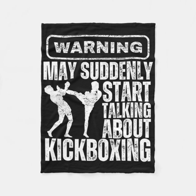 Warnung Kann Plötzlich Über Kickboxen Reden Fleecedecke (Vorderseite)