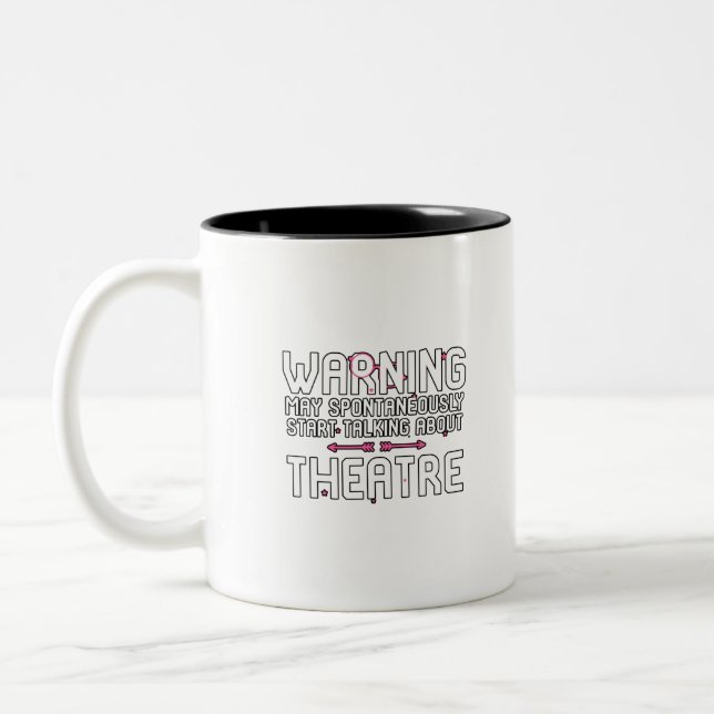 Warnung kann spontan ins Gesprächstheater einsteig Zweifarbige Tasse (Links)
