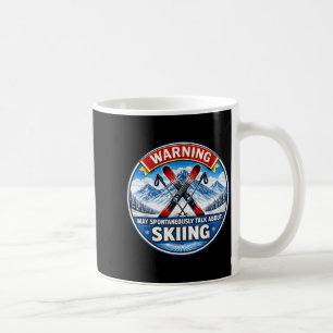 Warnung kann spontan über Skifahren Skifahrer spre Kaffeetasse