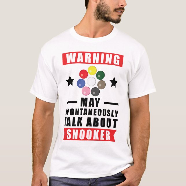 Warnung kann spontan über Snooker sprechen T-Shirt (Vorderseite)