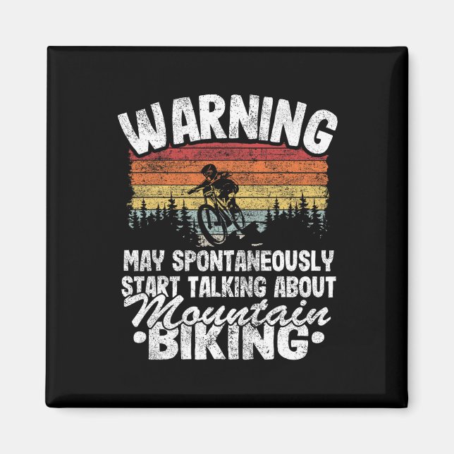 Warnung Kann über Mountainbiken Downhill sprechen  Magnet (Vorne)