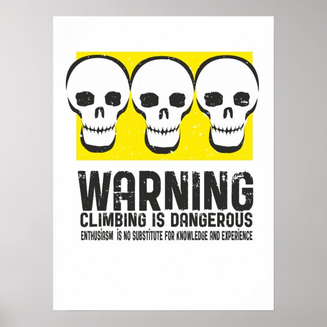 WARNUNG Klettern ist gefährlich Poster (Vorne)