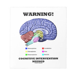 Warnung! Kognitive Intervention erforderlich Notizblock