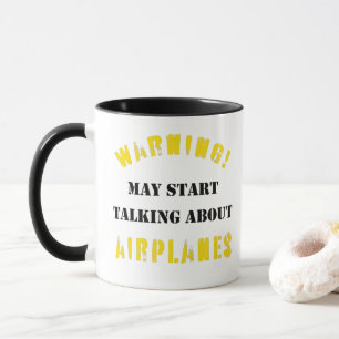 Warnung könnte beginnen, über Flugzeuge zu sprec Tasse