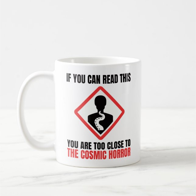 Warnung Kosmischer Horror Cthulhu Lovecraft Kaffeetasse (Links)