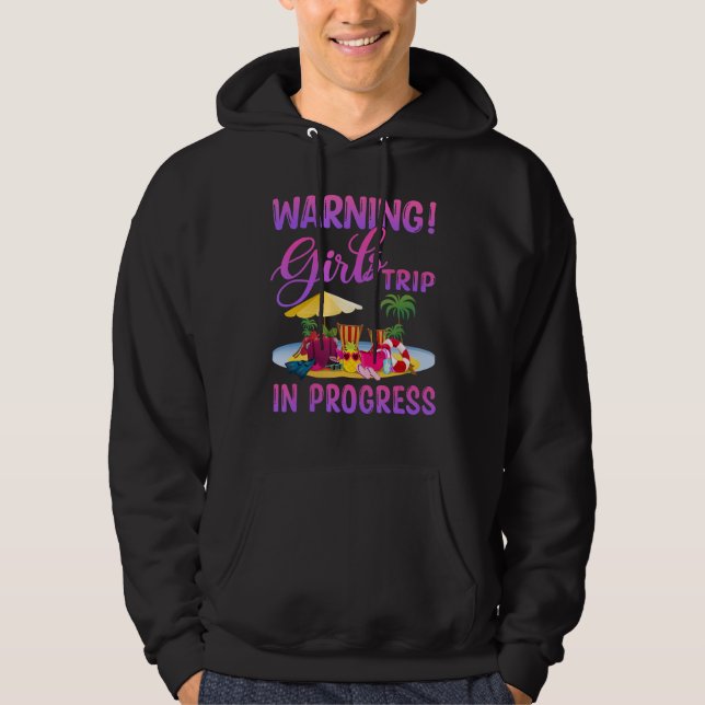 Warnung Mädchen Reise in Bewegung Urlaub Frauen Gr Hoodie (Vorderseite)