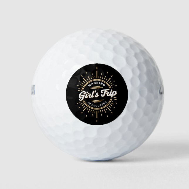 Warnung Mädchen Reise in Progress Sommerurlaub Golfball (Vorderseite)