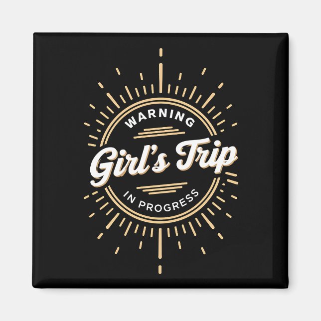 Warnung Mädchen Reise in Progress Sommerurlaub Magnet (Vorne)