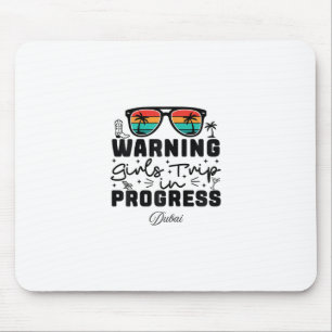 Warnung Mädchen-Trip in Bearbeitung Urlaub Fahren Mousepad