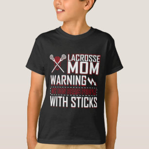 Warnung Mein Sohn schlägt Leute mit Stöcken Lacros T-Shirt