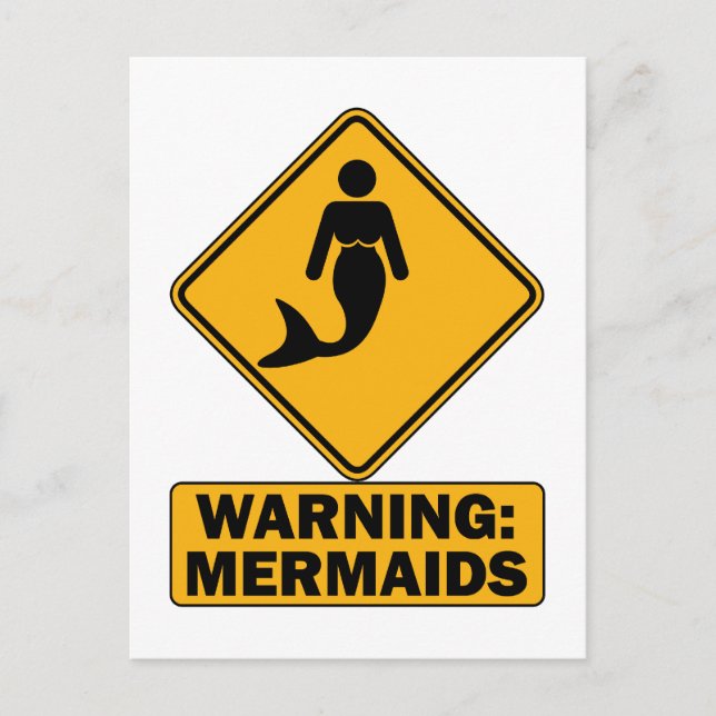 Warnung: Mermaids Postkarte (Vorderseite)