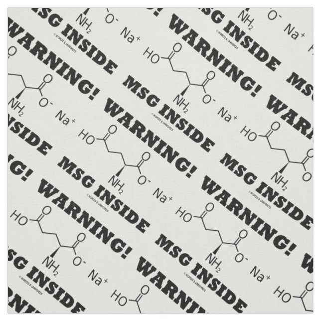 Warnung! MSG Inside Chemical Molecule Stoff (Muster)
