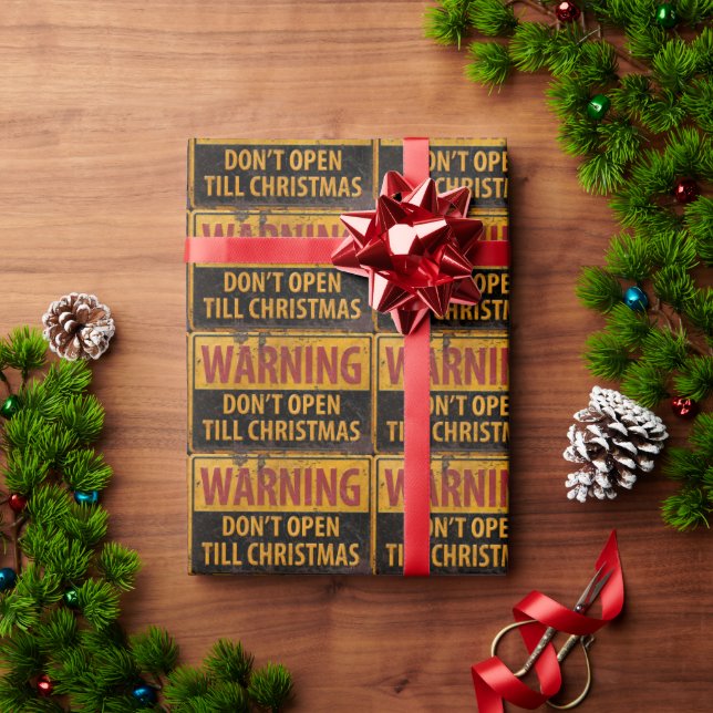 WARNUNG Nicht öffnen bis Weihnachten nicht signier Geschenkpapier (Feiertagsgeschenk)