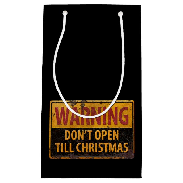 WARNUNG Nicht öffnen bis Weihnachten nicht signier Kleine Geschenktüte (Vorderseite)
