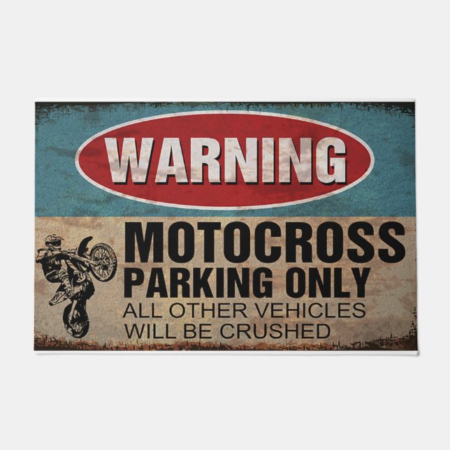 Warnung nur für Motorradparken Fußmatte (Vorderseite)