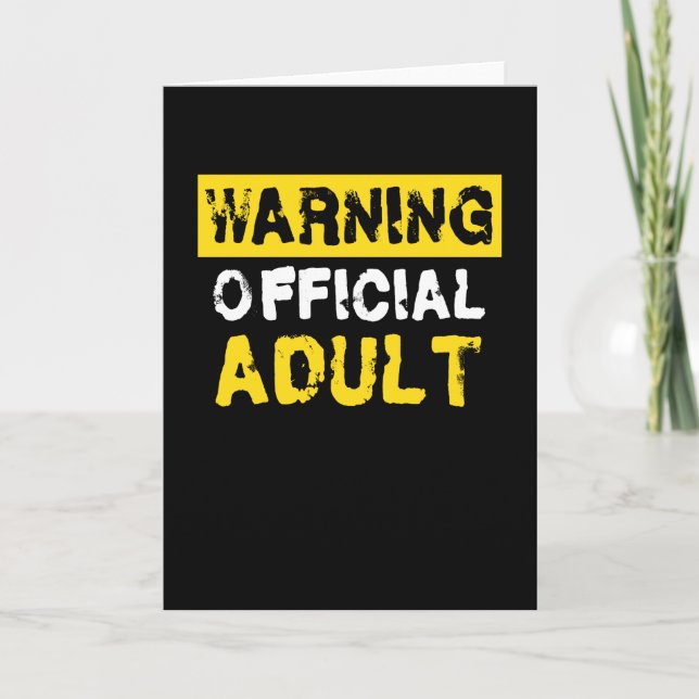 Warnung Offizieller Erwachsener 18. Geburtstag Karte (Vorderseite)
