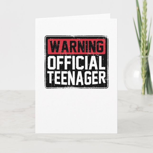 Warnung Offizieller Teenage Geburtstag Karte (Vorderseite)